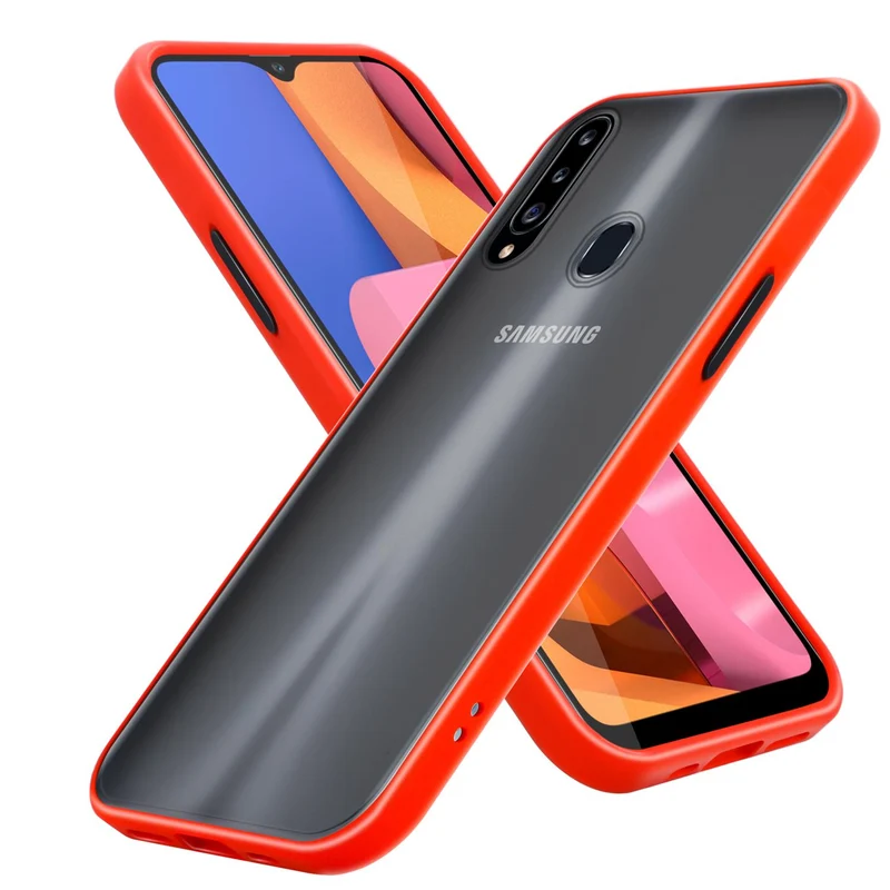 Cadorabo Hülle kompatibel mit Samsung Galaxy A20s Hybrid Schutzhülle mit TPU Silikon Innenseite und matter Kunststoff Rückseite