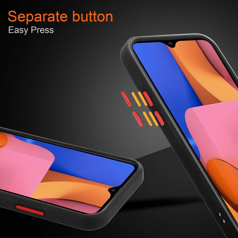 Cadorabo Hülle kompatibel mit Samsung Galaxy A20s Hybrid Schutzhülle mit TPU Silikon Innenseite und matter Kunststoff Rückseite