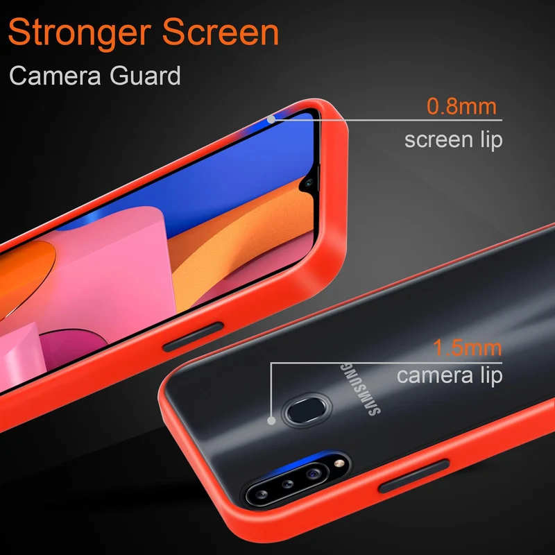 Cadorabo Hülle kompatibel mit Samsung Galaxy A20s Hybrid Schutzhülle mit TPU Silikon Innenseite und matter Kunststoff Rückseite