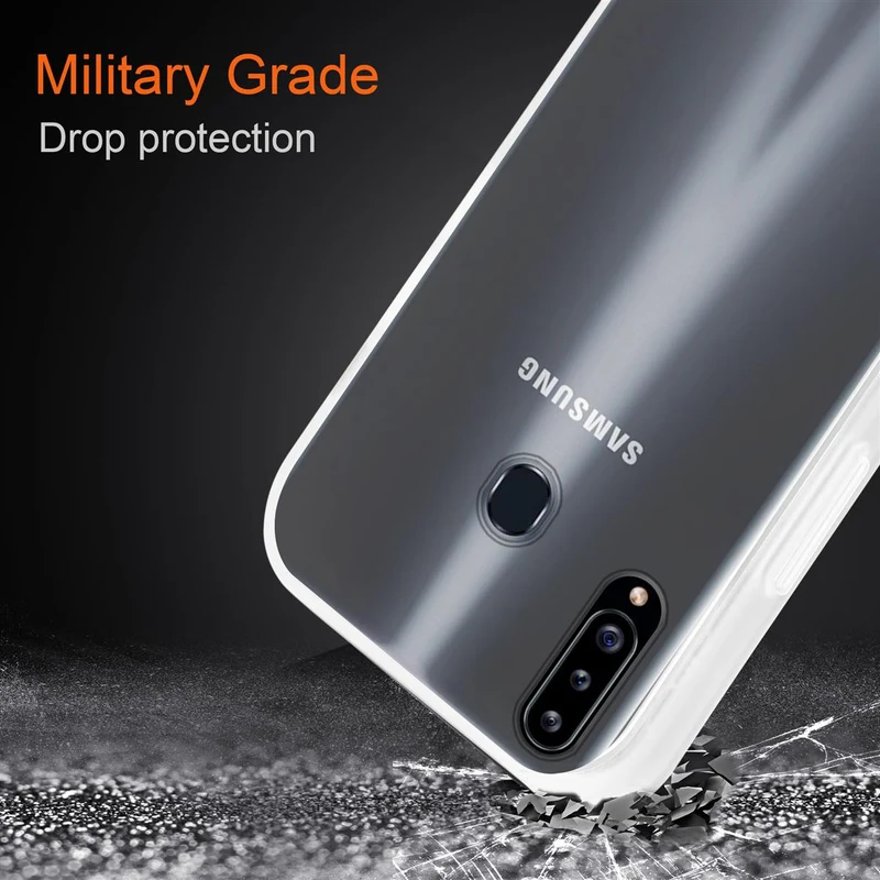Cadorabo Hülle kompatibel mit Samsung Galaxy A20s Hybrid Schutzhülle mit TPU Silikon Innenseite und matter Kunststoff Rückseite