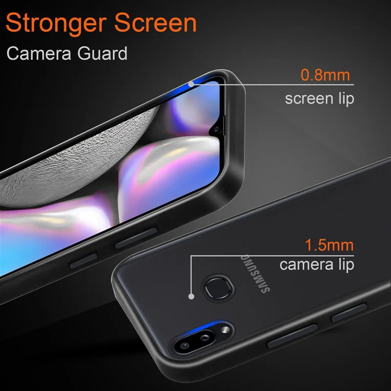Cadorabo Hülle kompatibel mit Samsung Galaxy A10s / M01s Hybrid Schutzhülle mit TPU Silikon Innenseite und matter Kunststoff Rückseite