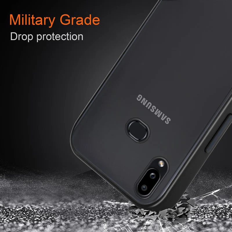 Cadorabo Hülle kompatibel mit Samsung Galaxy A10s / M01s Hybrid Schutzhülle mit TPU Silikon Innenseite und matter Kunststoff Rückseite