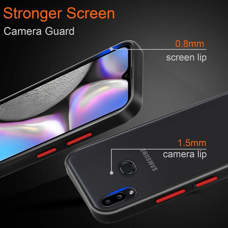 Cadorabo Hülle kompatibel mit Samsung Galaxy A10s / M01s Hybrid Schutzhülle mit TPU Silikon Innenseite und matter Kunststoff Rückseite