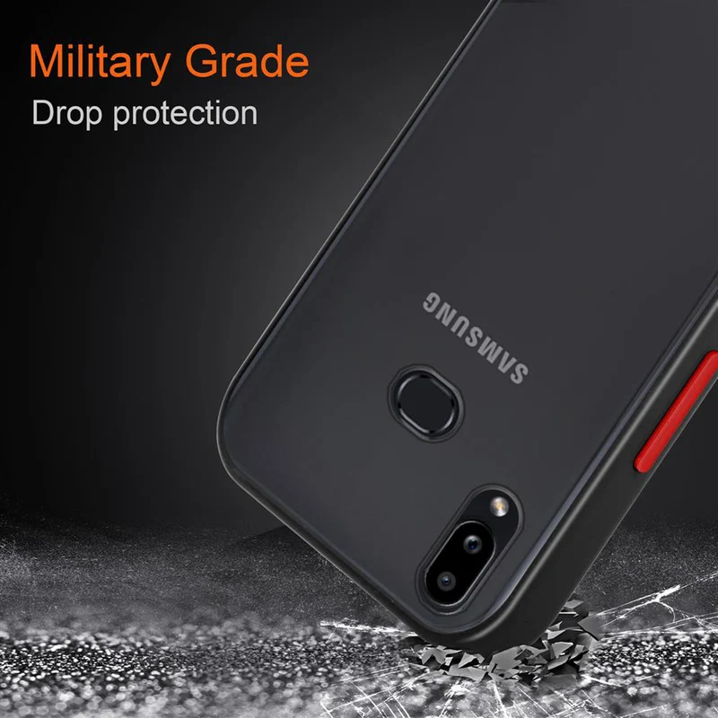 Cadorabo Hülle kompatibel mit Samsung Galaxy A10s / M01s Hybrid Schutzhülle mit TPU Silikon Innenseite und matter Kunststoff Rückseite