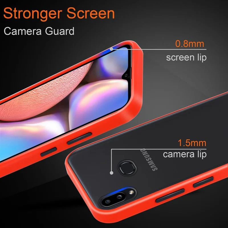 Cadorabo Hülle kompatibel mit Samsung Galaxy A10s / M01s Hybrid Schutzhülle mit TPU Silikon Innenseite und matter Kunststoff Rückseite