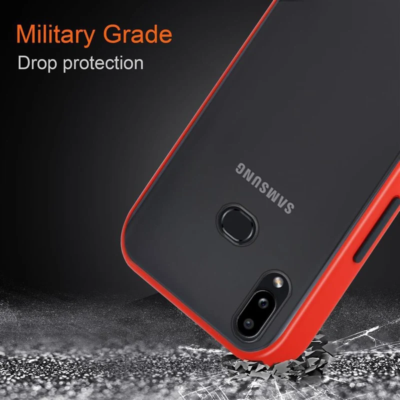 Cadorabo Hülle kompatibel mit Samsung Galaxy A10s / M01s Hybrid Schutzhülle mit TPU Silikon Innenseite und matter Kunststoff Rückseite