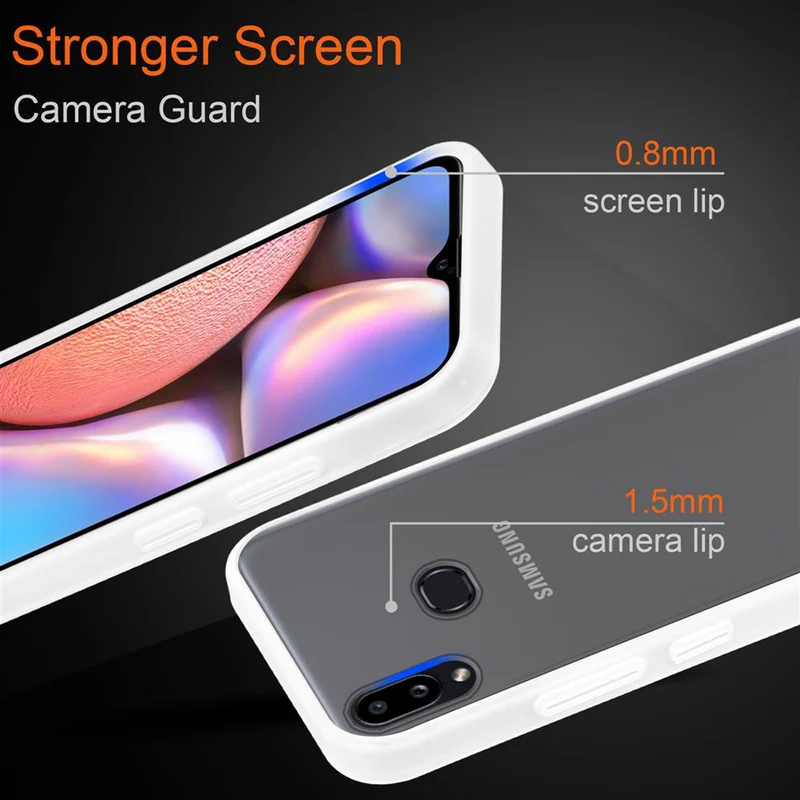 Cadorabo Hülle kompatibel mit Samsung Galaxy A10s / M01s Hybrid Schutzhülle mit TPU Silikon Innenseite und matter Kunststoff Rückseite