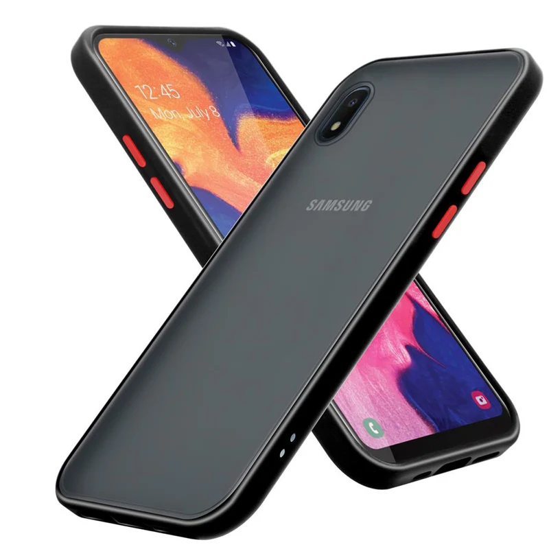 Cadorabo Hülle kompatibel mit Samsung Galaxy A10e / A20e Hybrid Schutzhülle mit TPU Silikon Innenseite und matter Kunststoff Rückseite