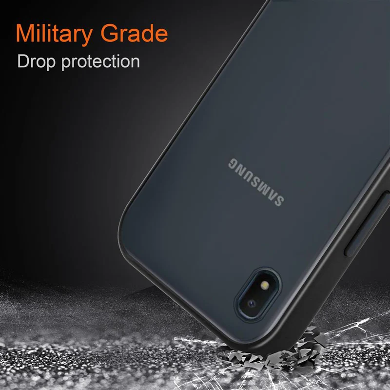 Cadorabo Hülle kompatibel mit Samsung Galaxy A10e / A20e Hybrid Schutzhülle mit TPU Silikon Innenseite und matter Kunststoff Rückseite