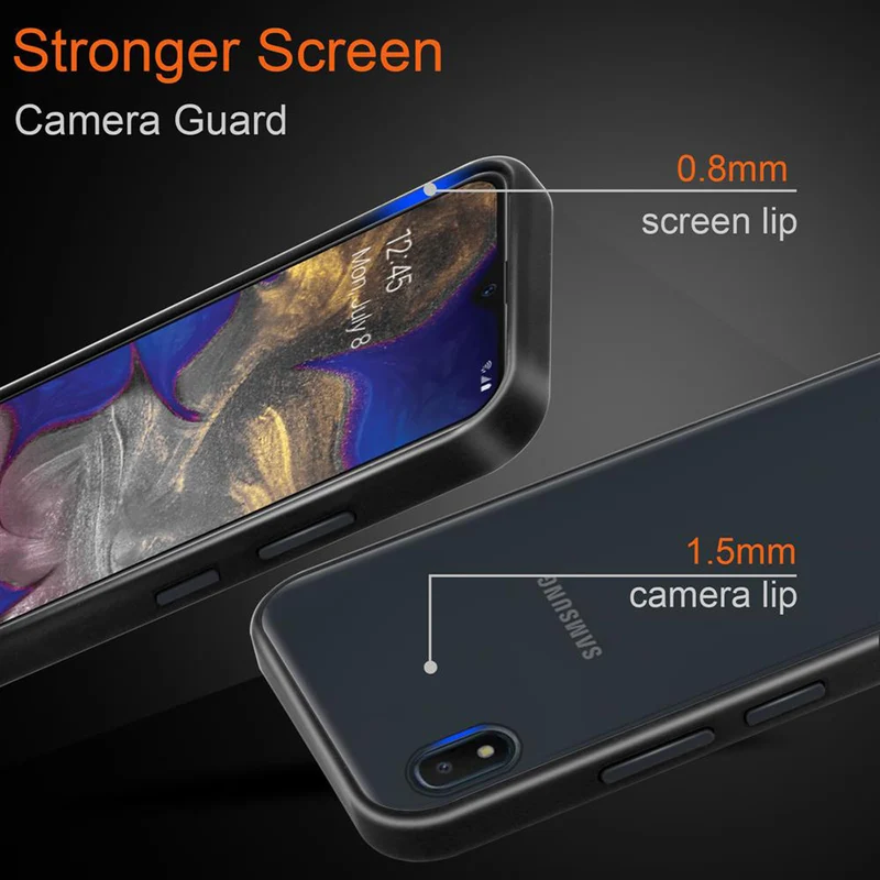 Cadorabo Hülle kompatibel mit Samsung Galaxy A10e / A20e Hybrid Schutzhülle mit TPU Silikon Innenseite und matter Kunststoff Rückseite