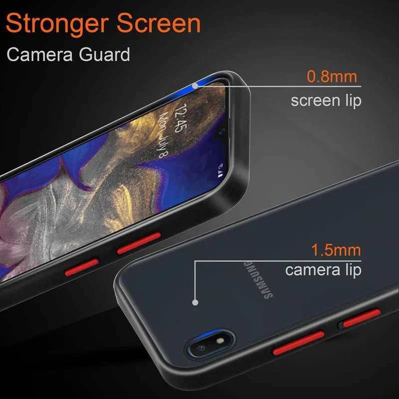 Cadorabo Hülle kompatibel mit Samsung Galaxy A10e / A20e Hybrid Schutzhülle mit TPU Silikon Innenseite und matter Kunststoff Rückseite