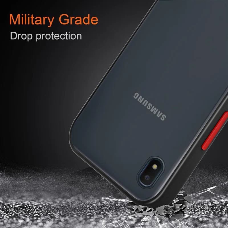 Cadorabo Hülle kompatibel mit Samsung Galaxy A10e / A20e Hybrid Schutzhülle mit TPU Silikon Innenseite und matter Kunststoff Rückseite