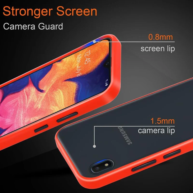 Cadorabo Hülle kompatibel mit Samsung Galaxy A10e / A20e Hybrid Schutzhülle mit TPU Silikon Innenseite und matter Kunststoff Rückseite