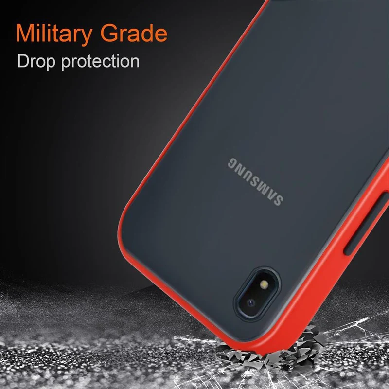 Cadorabo Hülle kompatibel mit Samsung Galaxy A10e / A20e Hybrid Schutzhülle mit TPU Silikon Innenseite und matter Kunststoff Rückseite