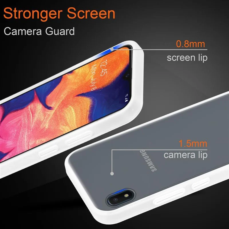 Cadorabo Hülle kompatibel mit Samsung Galaxy A10e / A20e Hybrid Schutzhülle mit TPU Silikon Innenseite und matter Kunststoff Rückseite