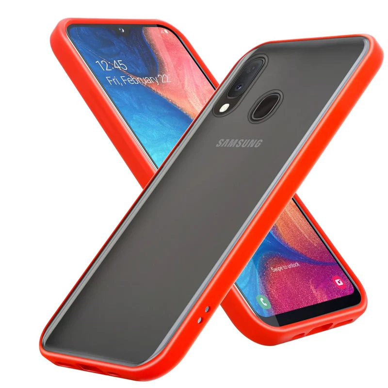Cadorabo Hülle kompatibel mit Samsung Galaxy A10e / A20e Hybrid Schutzhülle mit TPU Silikon Innenseite und matter Kunststoff Rückseite