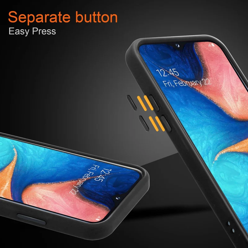 Cadorabo Hülle kompatibel mit Samsung Galaxy A10e / A20e Hybrid Schutzhülle mit TPU Silikon Innenseite und matter Kunststoff Rückseite