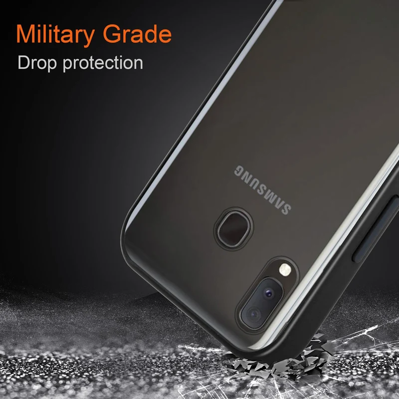 Cadorabo Hülle kompatibel mit Samsung Galaxy A10e / A20e Hybrid Schutzhülle mit TPU Silikon Innenseite und matter Kunststoff Rückseite
