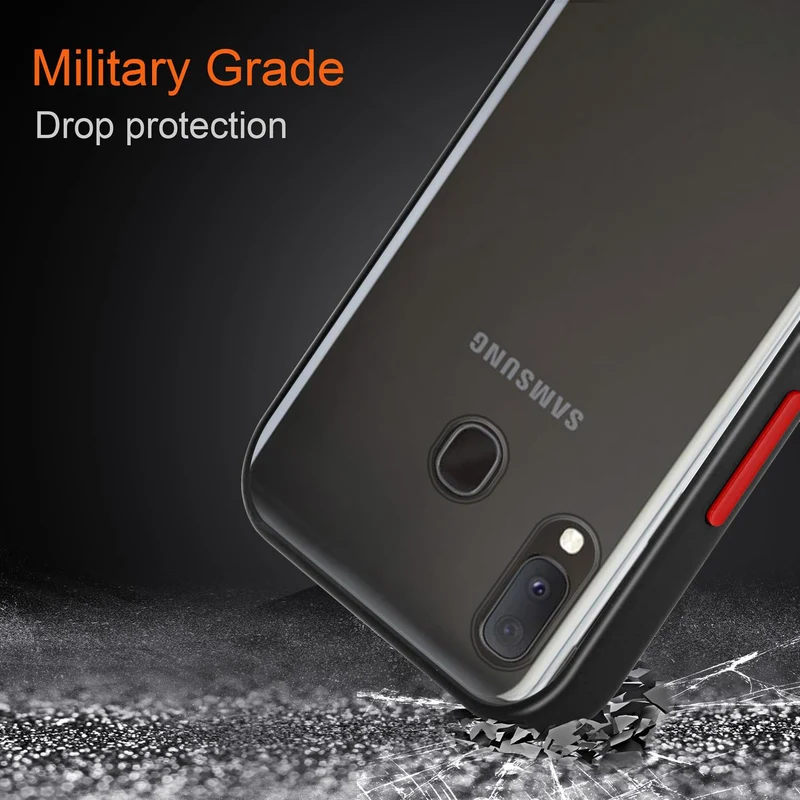 Cadorabo Hülle kompatibel mit Samsung Galaxy A10e / A20e Hybrid Schutzhülle mit TPU Silikon Innenseite und matter Kunststoff Rückseite
