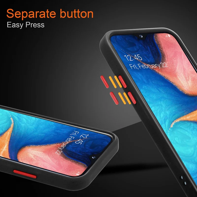 Cadorabo Hülle kompatibel mit Samsung Galaxy A10e / A20e Hybrid Schutzhülle mit TPU Silikon Innenseite und matter Kunststoff Rückseite