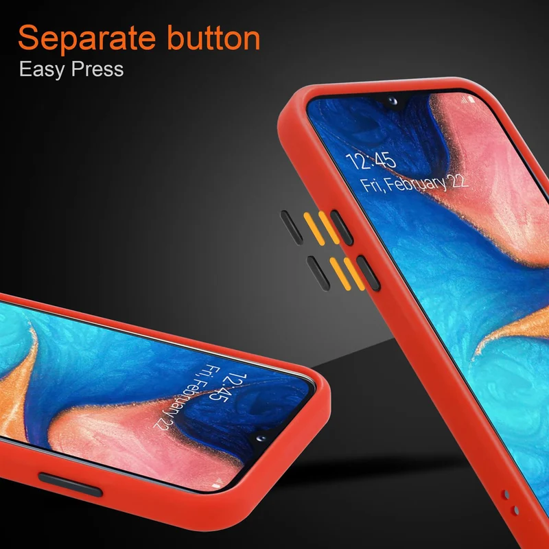 Cadorabo Hülle kompatibel mit Samsung Galaxy A10e / A20e Hybrid Schutzhülle mit TPU Silikon Innenseite und matter Kunststoff Rückseite