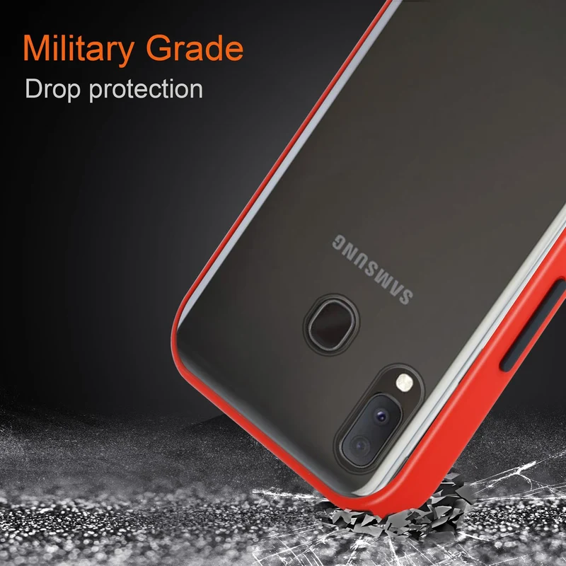 Cadorabo Hülle kompatibel mit Samsung Galaxy A10e / A20e Hybrid Schutzhülle mit TPU Silikon Innenseite und matter Kunststoff Rückseite