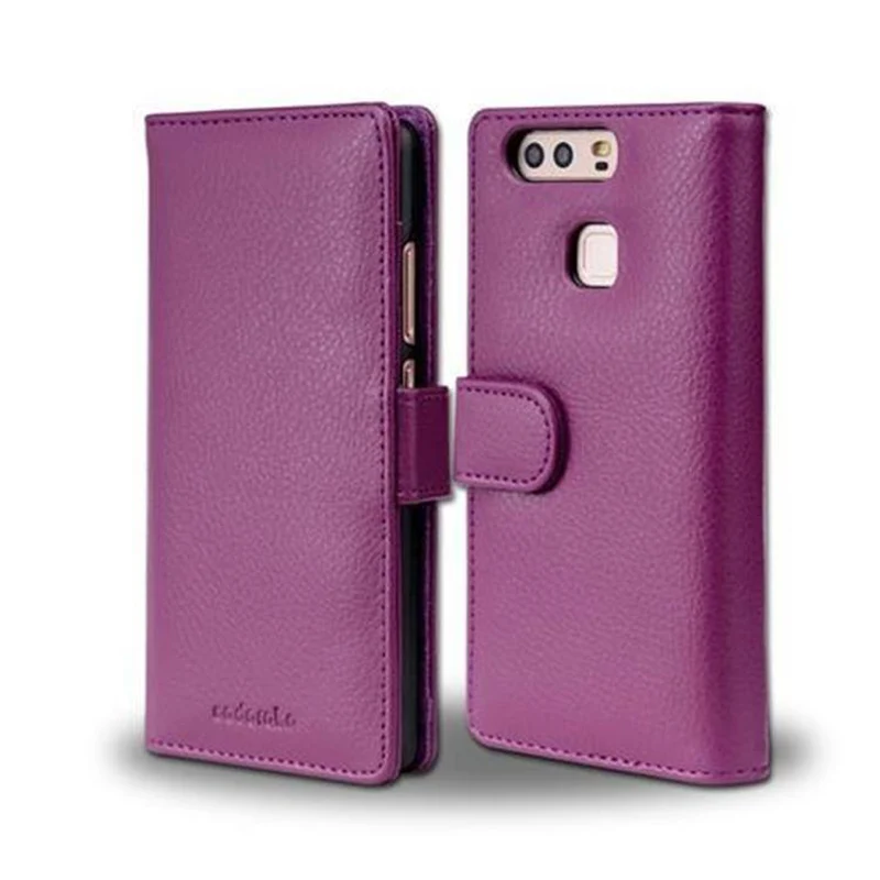 Cadorabo Hülle kompatibel mit Huawei P9 Schutzhülle mit Magnetverschluss und 3 Kartenfächern