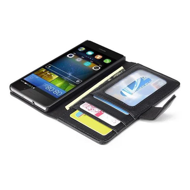 Cadorabo Hülle kompatibel mit Huawei P8 LITE 2015 Schutzhülle mit Magnetverschluss und 3 Kartenfächern