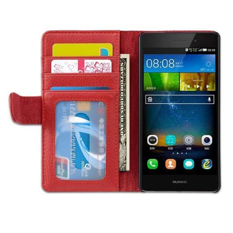 Cadorabo Hülle kompatibel mit Huawei P8 LITE 2015 Schutzhülle mit Magnetverschluss und 3 Kartenfächern