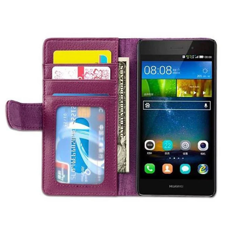 Cadorabo Hülle kompatibel mit Huawei P8 LITE 2015 Schutzhülle mit Magnetverschluss und 3 Kartenfächern