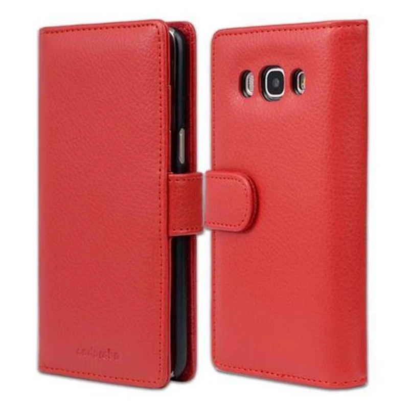 Cadorabo Hülle kompatibel mit Samsung Galaxy J5 2016 Schutzhülle mit Magnetverschluss und 3 Kartenfächern