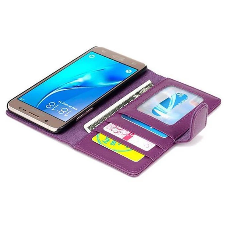 Cadorabo Hülle kompatibel mit Samsung Galaxy J5 2016 Schutzhülle mit Magnetverschluss und 3 Kartenfächern