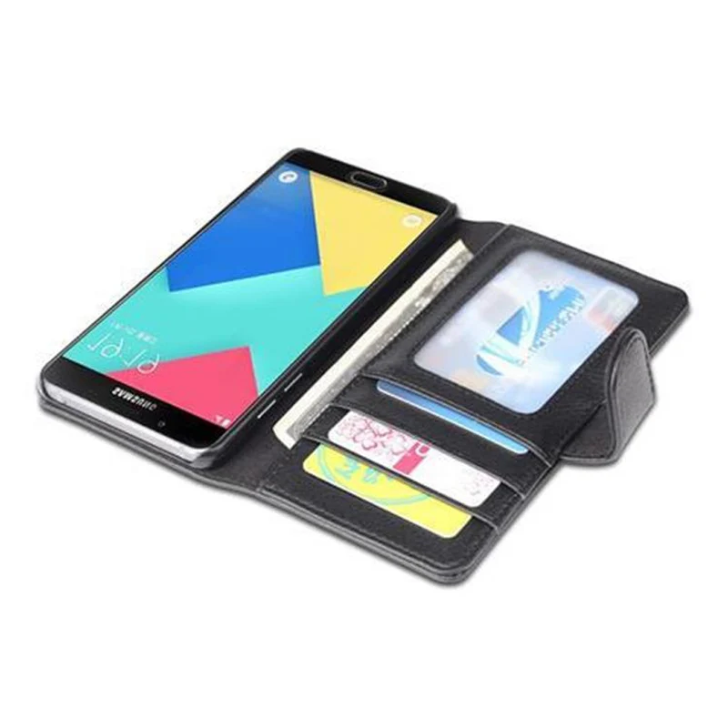 Cadorabo Hülle kompatibel mit Samsung Galaxy A5 2016 Schutzhülle mit Magnetverschluss und 3 Kartenfächern