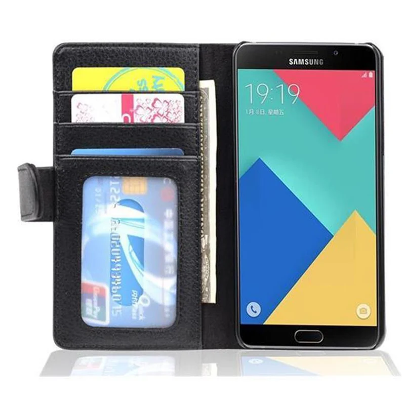 Cadorabo Hülle kompatibel mit Samsung Galaxy A5 2016 Schutzhülle mit Magnetverschluss und 3 Kartenfächern