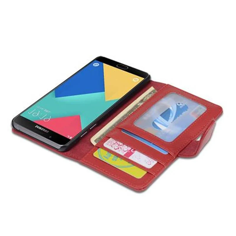 Cadorabo Hülle kompatibel mit Samsung Galaxy A5 2016 Schutzhülle mit Magnetverschluss und 3 Kartenfächern