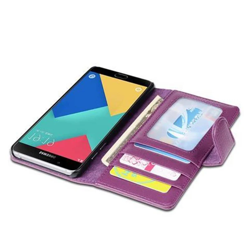 Cadorabo Hülle kompatibel mit Samsung Galaxy A5 2016 Schutzhülle mit Magnetverschluss und 3 Kartenfächern