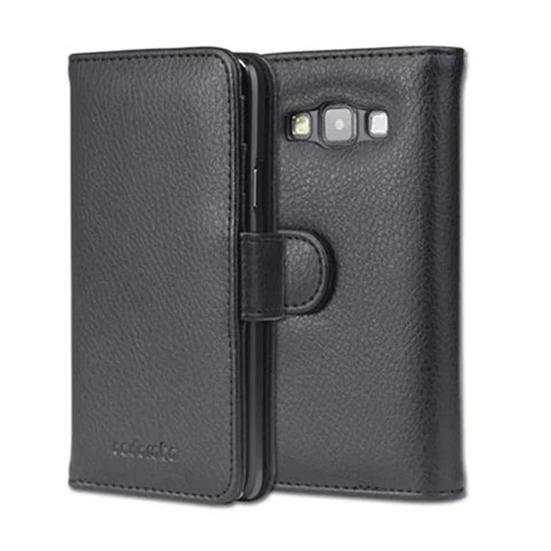 Cadorabo Hülle kompatibel mit Samsung Galaxy A3 2015 Schutzhülle mit Magnetverschluss und 3 Kartenfächern