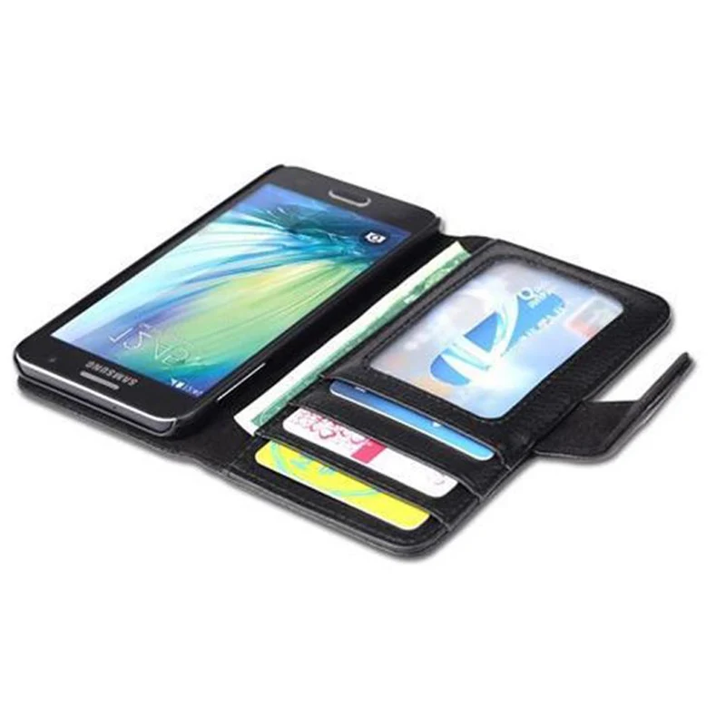 Cadorabo Hülle kompatibel mit Samsung Galaxy A3 2015 Schutzhülle mit Magnetverschluss und 3 Kartenfächern