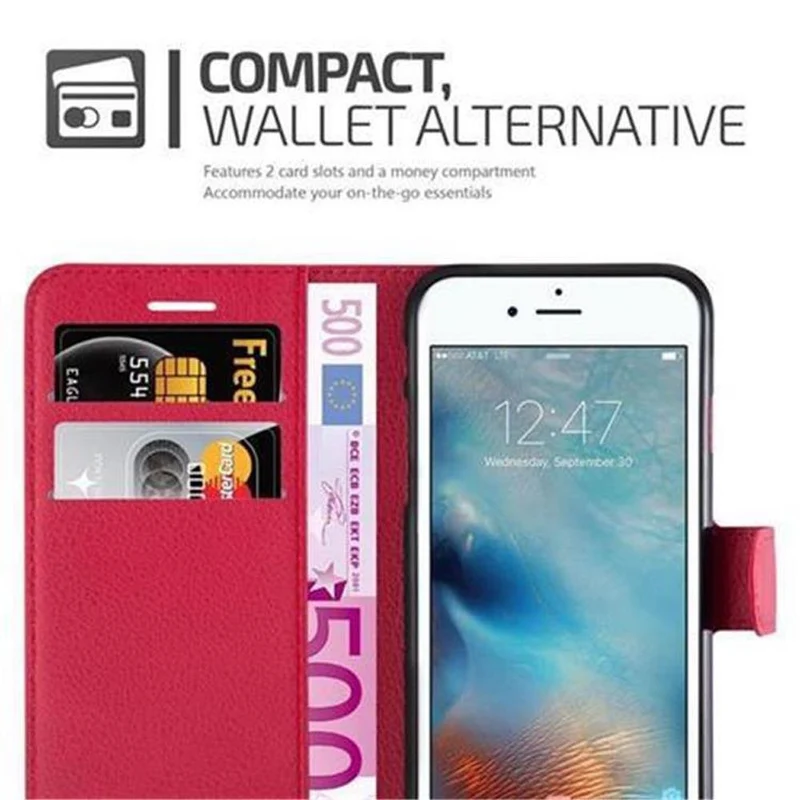 Cadorabo Hülle kompatibel mit Apple iPhone 7 / 7S / 8 / SE 2020 Schutzhülle mit Magnetverschluss, Standfunktion und Kartenfach