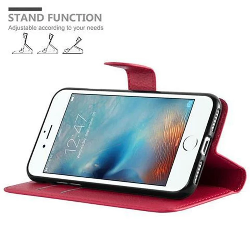 Cadorabo Hülle kompatibel mit Apple iPhone 7 / 7S / 8 / SE 2020 Schutzhülle mit Magnetverschluss, Standfunktion und Kartenfach
