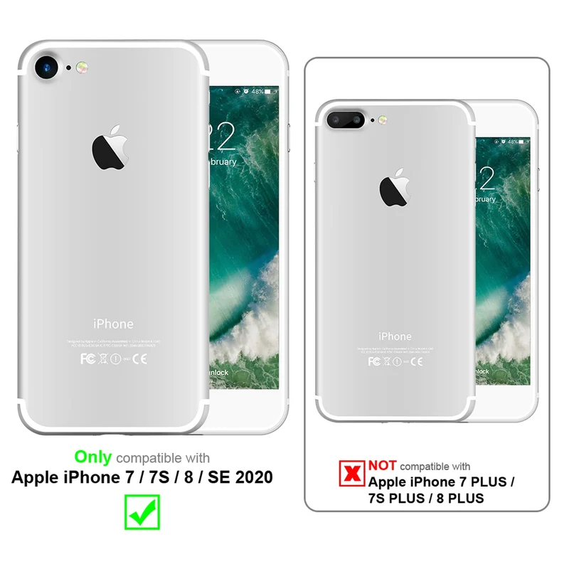 Cadorabo Hülle kompatibel mit Apple iPhone 7 / 7S / 8 / SE 2020 Schutzhülle mit Magnetverschluss, Standfunktion und Kartenfach