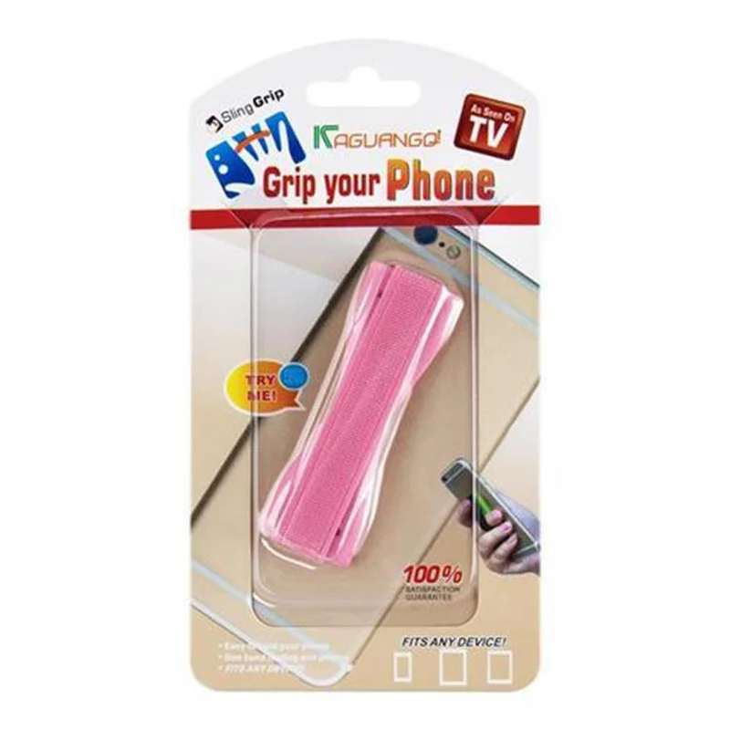 Cadorabo Finger-Halterung Sling Grip für Smartphone / Tablet / iPod / eReader Griff Henkel Sling Schlaufe Riemen in ROSA