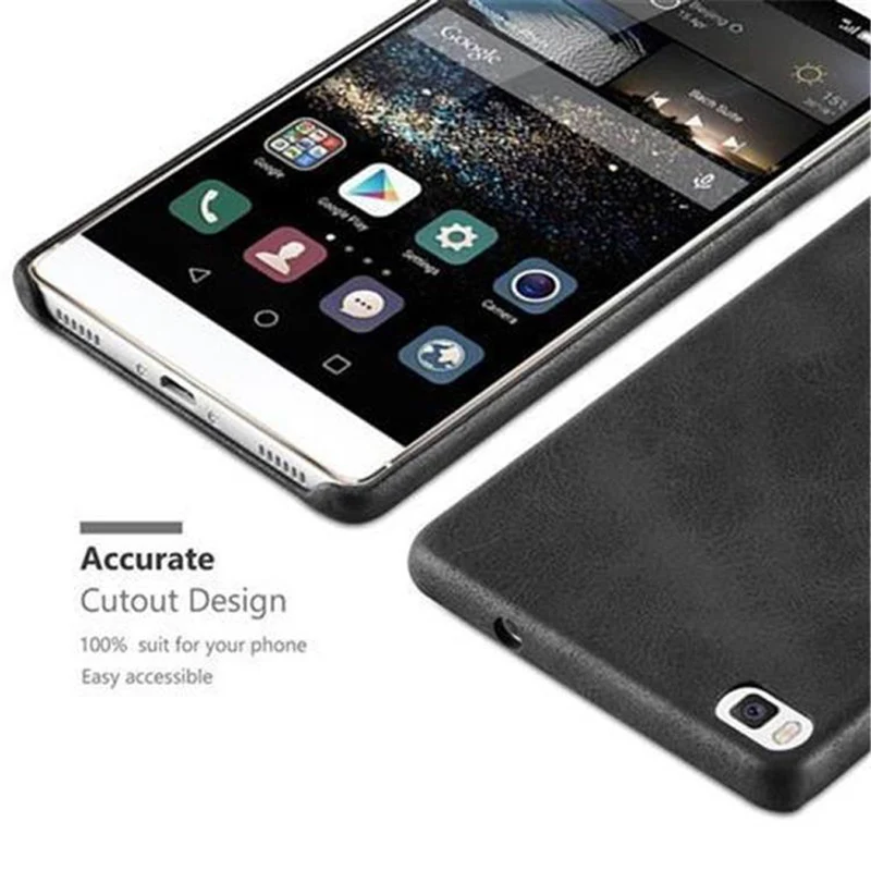 Cadorabo Hülle kompatibel mit Huawei P8 Hard Case Schutzhülle aus Kunstleder