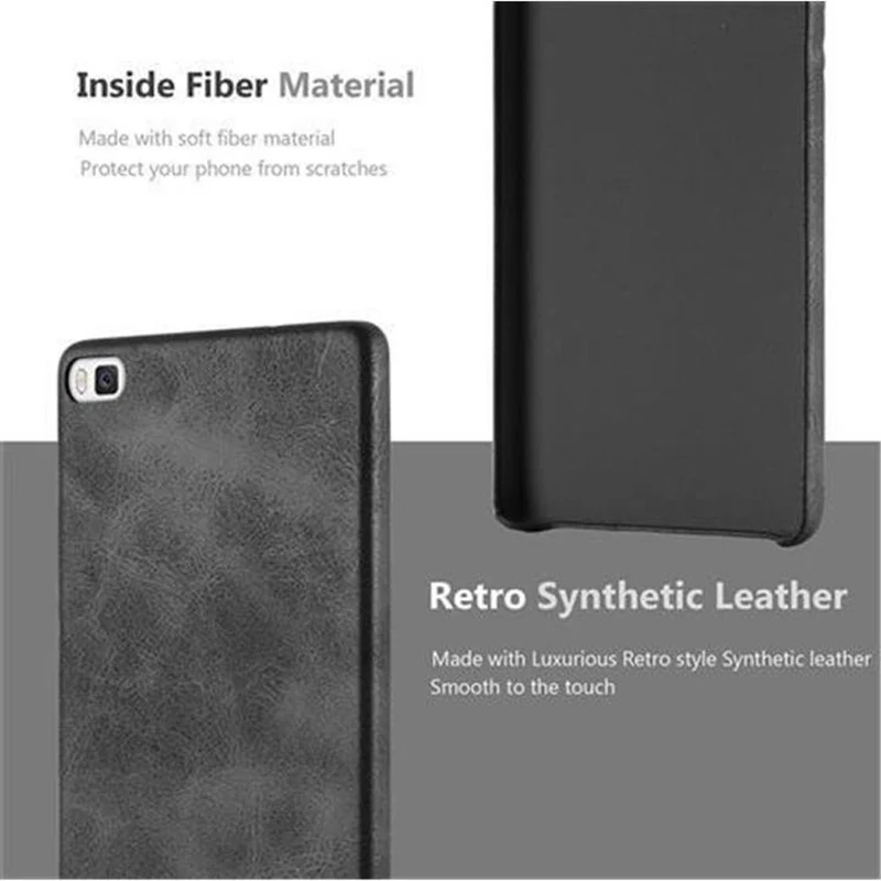 Cadorabo Hülle kompatibel mit Huawei P8 Hard Case Schutzhülle aus Kunstleder