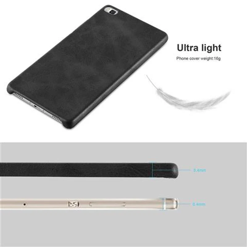 Cadorabo Hülle kompatibel mit Huawei P8 Hard Case Schutzhülle aus Kunstleder