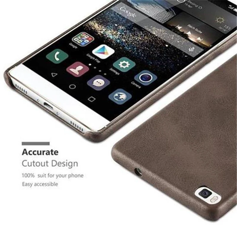 Cadorabo Hülle kompatibel mit Huawei P8 Hard Case Schutzhülle aus Kunstleder
