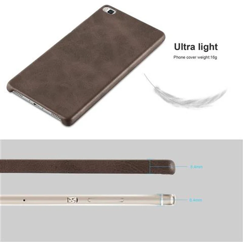 Cadorabo Hülle kompatibel mit Huawei P8 Hard Case Schutzhülle aus Kunstleder