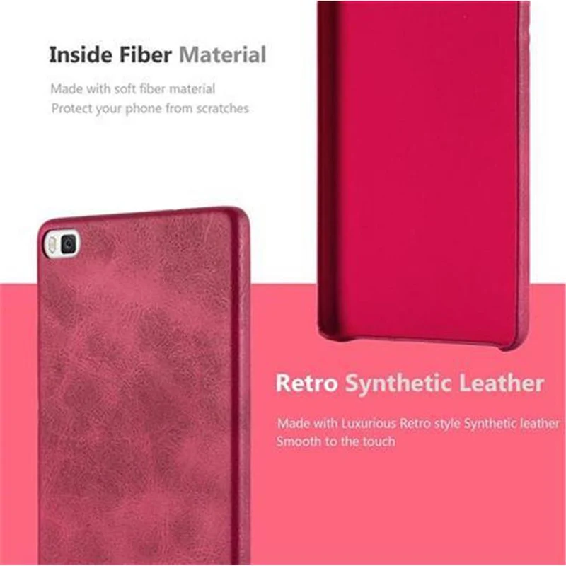 Cadorabo Hülle kompatibel mit Huawei P8 Hard Case Schutzhülle aus Kunstleder