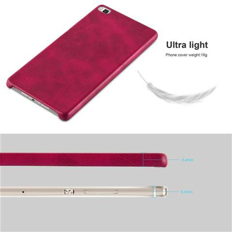 Cadorabo Hülle kompatibel mit Huawei P8 Hard Case Schutzhülle aus Kunstleder