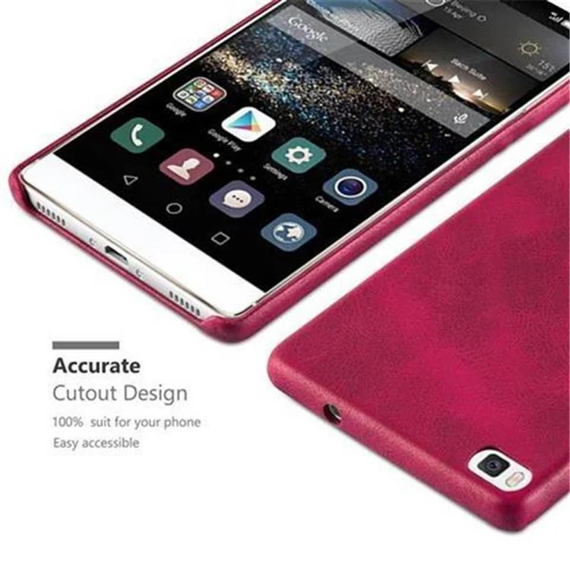Cadorabo Hülle kompatibel mit Huawei P8 Hard Case Schutzhülle aus Kunstleder